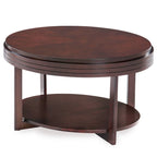 Table Basse Ovale Gris Fumé / Cerise Chocolat pour Espace de Vie 1 à 2 Personnes