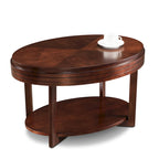 Table Basse Ovale Gris Fumé / Cerise Chocolat pour Espace de Vie 1 à 2 Personnes