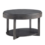 Table Basse Ovale Gris Fumé / Cerise Chocolat pour Espace de Vie 1 à 2 Personnes