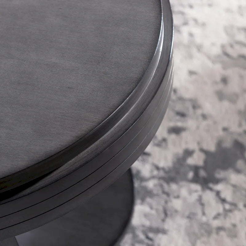 Table Basse Ovale Gris Fumé / Cerise Chocolat pour Espace de Vie 1 à 2 Personnes