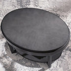 Table Basse Ovale Gris Fumé / Cerise Chocolat pour Espace de Vie 1 à 2 Personnes