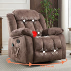 Fauteuil massant à bascule une place en tissu marron/gris