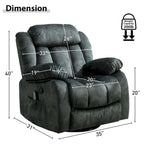 Fauteuil massant à bascule une place en tissu marron/gris
