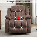 Fauteuil massant à bascule une place en tissu marron/gris