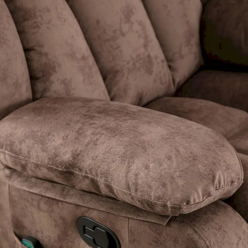 Fauteuil massant à bascule une place en tissu marron/gris