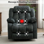 Fauteuil massant à bascule une place en tissu marron/gris