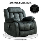 Fauteuil massant à bascule une place en tissu marron/gris