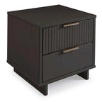 Table de chevet à 2 tiroirs avec façade rainurée, lot de 2 (6 couleurs)