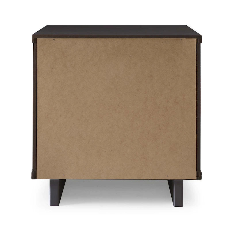Table de chevet à 2 tiroirs avec façade rainurée, lot de 2 (6 couleurs)