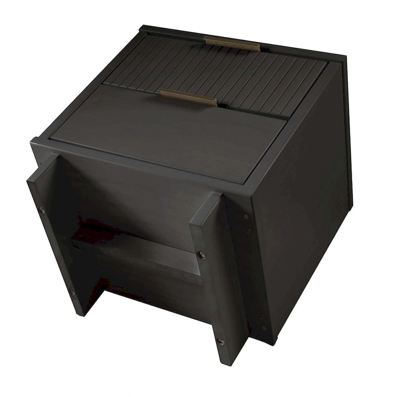 Table de chevet à 2 tiroirs avec façade rainurée, lot de 2 (6 couleurs)