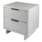 Table de chevet à 2 tiroirs avec façade rainurée, lot de 2 (6 couleurs)