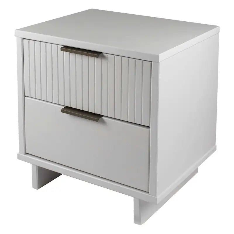 Table de chevet à 2 tiroirs avec façade rainurée, lot de 2 (6 couleurs)