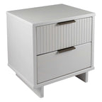 Table de chevet à 2 tiroirs avec façade rainurée, lot de 2 (6 couleurs)