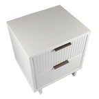Table de chevet à 2 tiroirs avec façade rainurée, lot de 2 (6 couleurs)