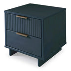 Table de chevet à 2 tiroirs avec façade rainurée, lot de 2 (6 couleurs)