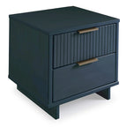 Table de chevet à 2 tiroirs avec façade rainurée, lot de 2 (6 couleurs)