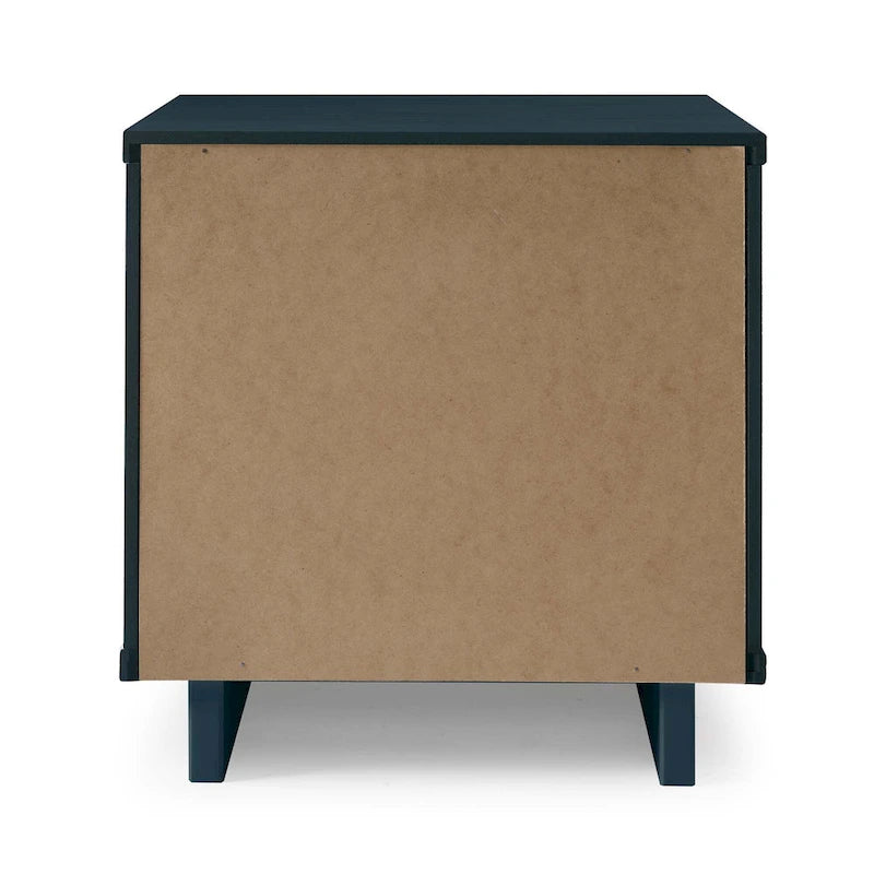 Table de chevet à 2 tiroirs avec façade rainurée, lot de 2 (6 couleurs)