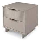 Table de chevet à 2 tiroirs avec façade rainurée, lot de 2 (6 couleurs)