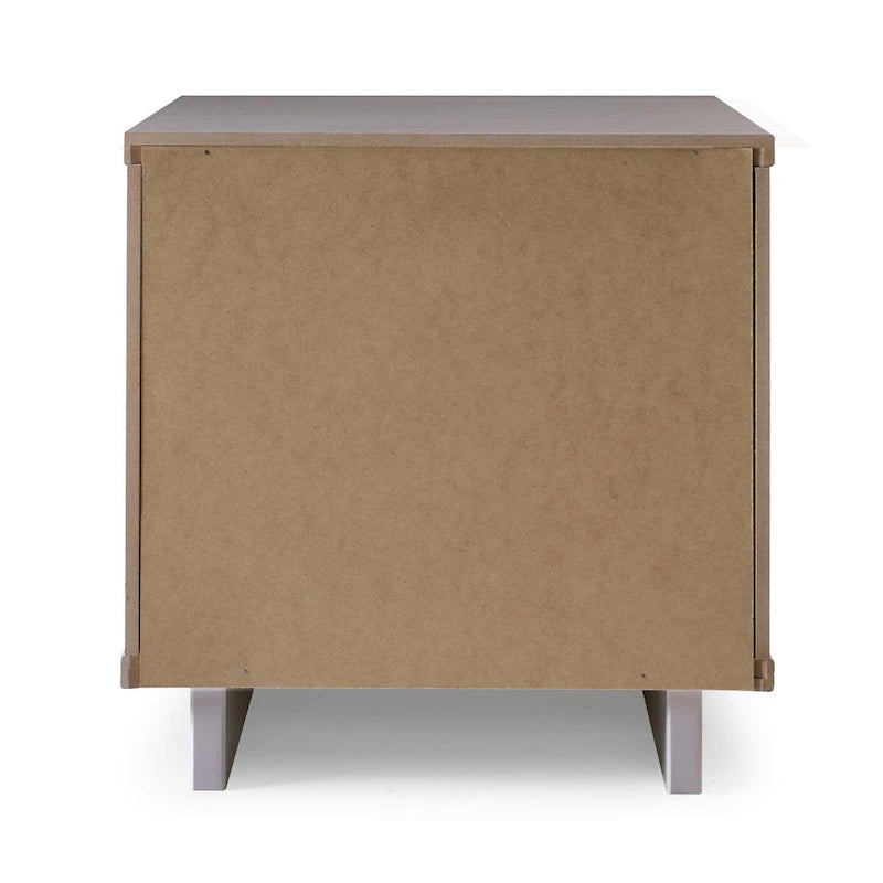 Table de chevet à 2 tiroirs avec façade rainurée, lot de 2 (6 couleurs)