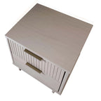 Table de chevet à 2 tiroirs avec façade rainurée, lot de 2 (6 couleurs)