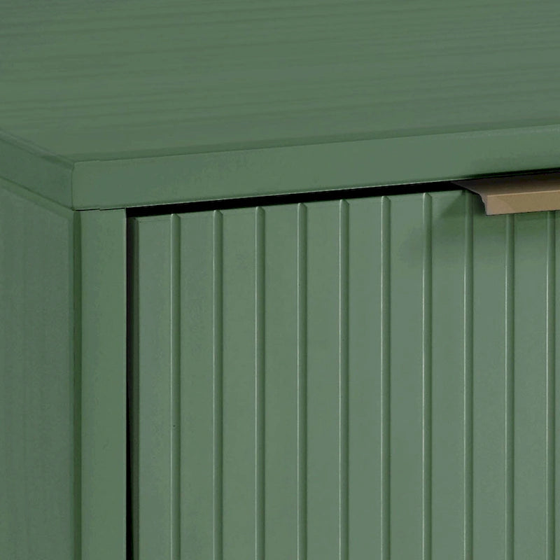 Table de chevet à 2 tiroirs avec façade rainurée, lot de 2 (6 couleurs)