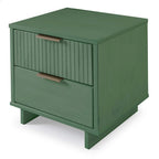 Table de chevet à 2 tiroirs avec façade rainurée, lot de 2 (6 couleurs)
