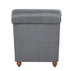 Chaise longue sans accoudoirs capitonnée beige/grise avec oreiller traversin, 1 place