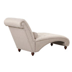 Chaise longue sans accoudoirs capitonnée beige/grise avec oreiller traversin, 1 place