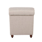 Chaise longue sans accoudoirs capitonnée beige/grise avec oreiller traversin, 1 place