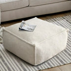 Pouf poire en tissu bouclette, 1 personne, 71 x 71 cm, beige/kaki