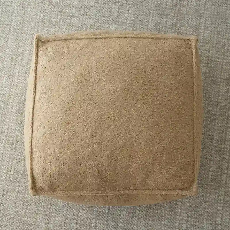 Pouf poire en tissu bouclette, 1 personne, 71 x 71 cm, beige/kaki