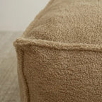 Pouf poire en tissu bouclette, 1 personne, 71 x 71 cm, beige/kaki