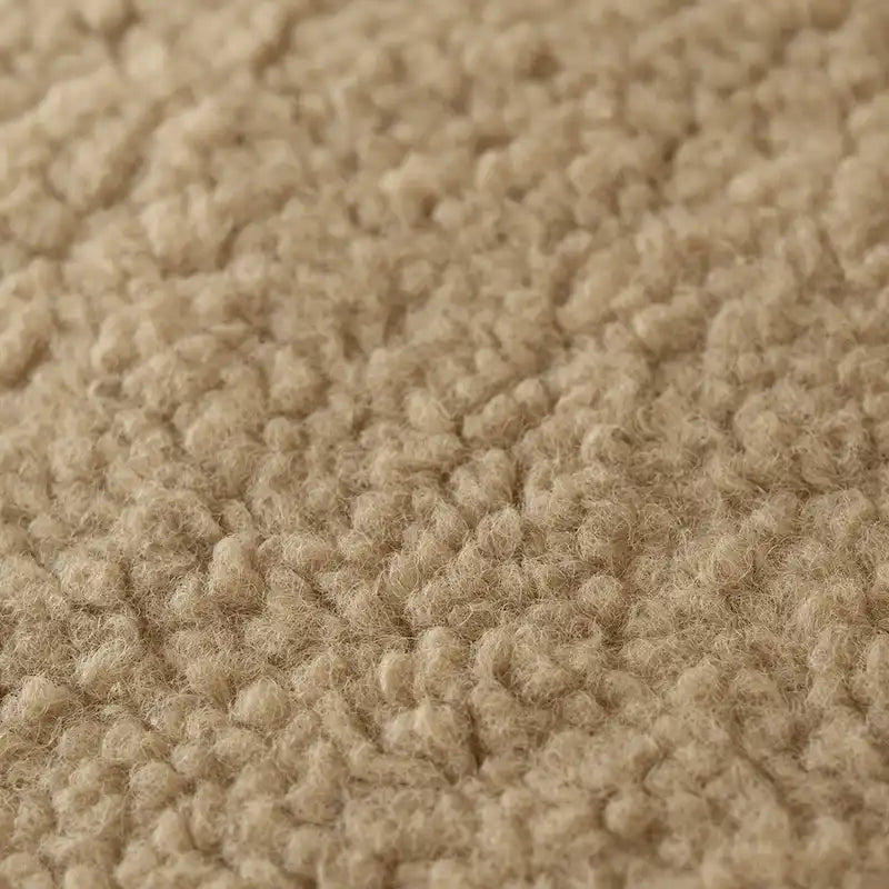 Pouf poire en tissu bouclette, 1 personne, 71 x 71 cm, beige/kaki