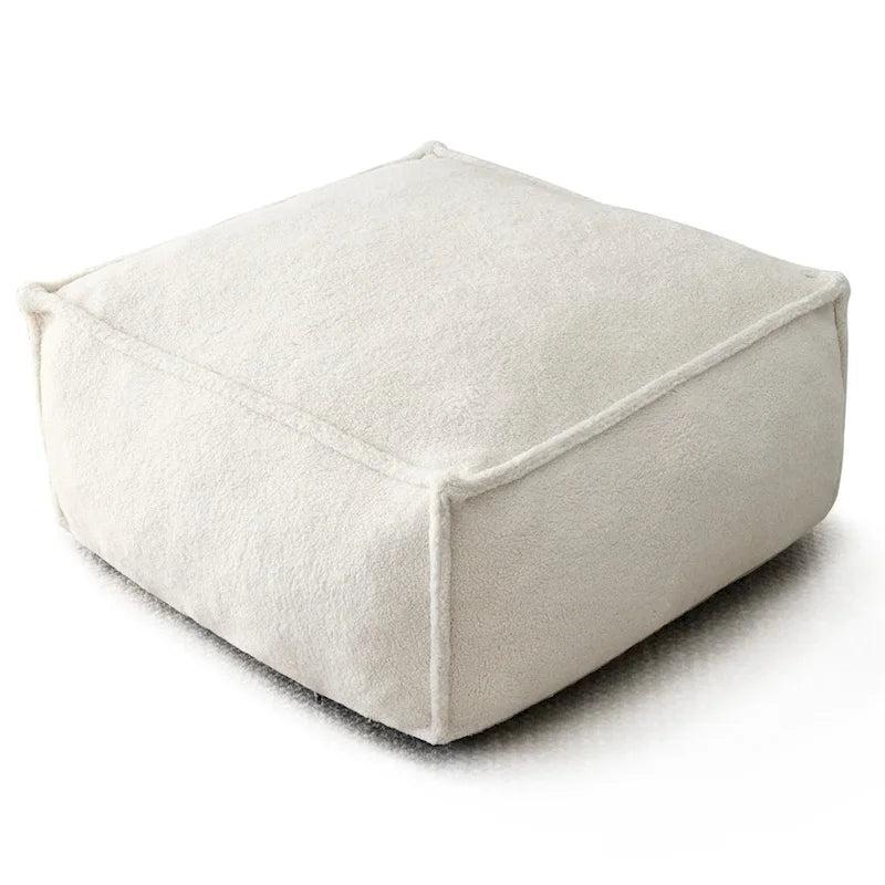 Pouf poire en tissu bouclette, 1 personne, 71 x 71 cm, beige/kaki