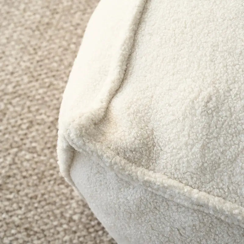 Pouf poire en tissu bouclette, 1 personne, 71 x 71 cm, beige/kaki