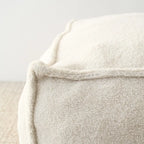 Pouf poire en tissu bouclette, 1 personne, 71 x 71 cm, beige/kaki