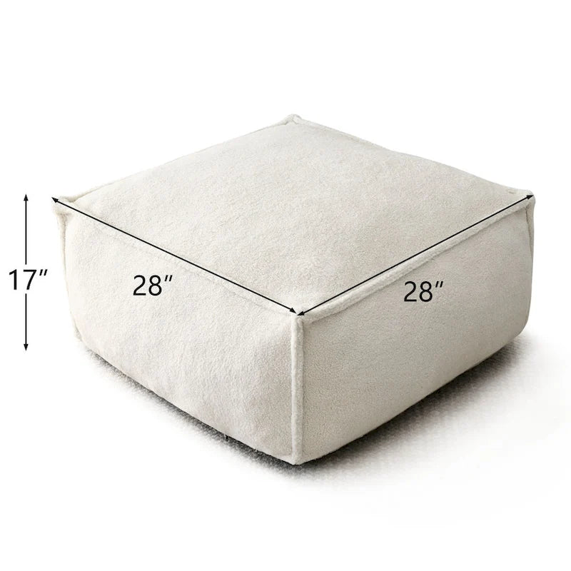 Pouf poire en tissu bouclette, 1 personne, 71 x 71 cm, beige/kaki