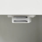 Table de chevet de style campagnard blanc avec station de recharge, porte de grange, pour 1 personne