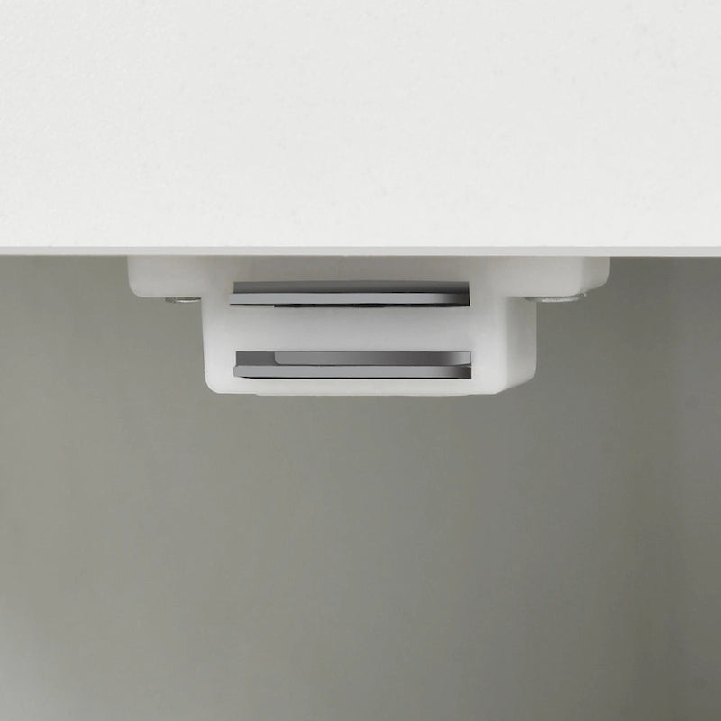 Table de chevet de style campagnard blanc avec station de recharge, porte de grange, pour 1 personne