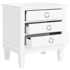 Table de chevet 3 tiroirs style français gris/blanc – 1 personne