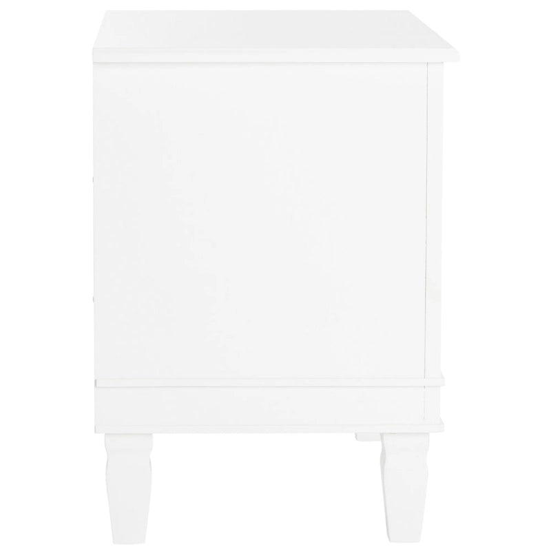 Table de chevet 3 tiroirs style français gris/blanc – 1 personne
