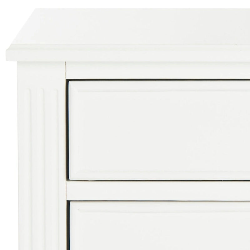 Table de chevet 3 tiroirs style français gris/blanc – 1 personne