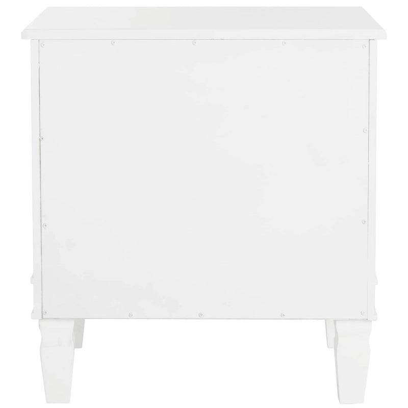 Table de chevet 3 tiroirs style français gris/blanc – 1 personne