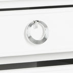 Table de chevet 3 tiroirs style français gris/blanc – 1 personne