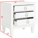 Table de chevet 3 tiroirs style français gris/blanc – 1 personne
