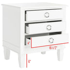 Table de chevet 3 tiroirs style français gris/blanc – 1 personne