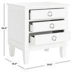 Table de chevet 3 tiroirs style français gris/blanc – 1 personne