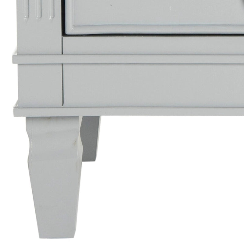 Table de chevet 3 tiroirs style français gris/blanc – 1 personne