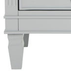 Table de chevet 3 tiroirs style français gris/blanc – 1 personne
