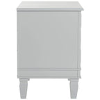 Table de chevet 3 tiroirs style français gris/blanc – 1 personne